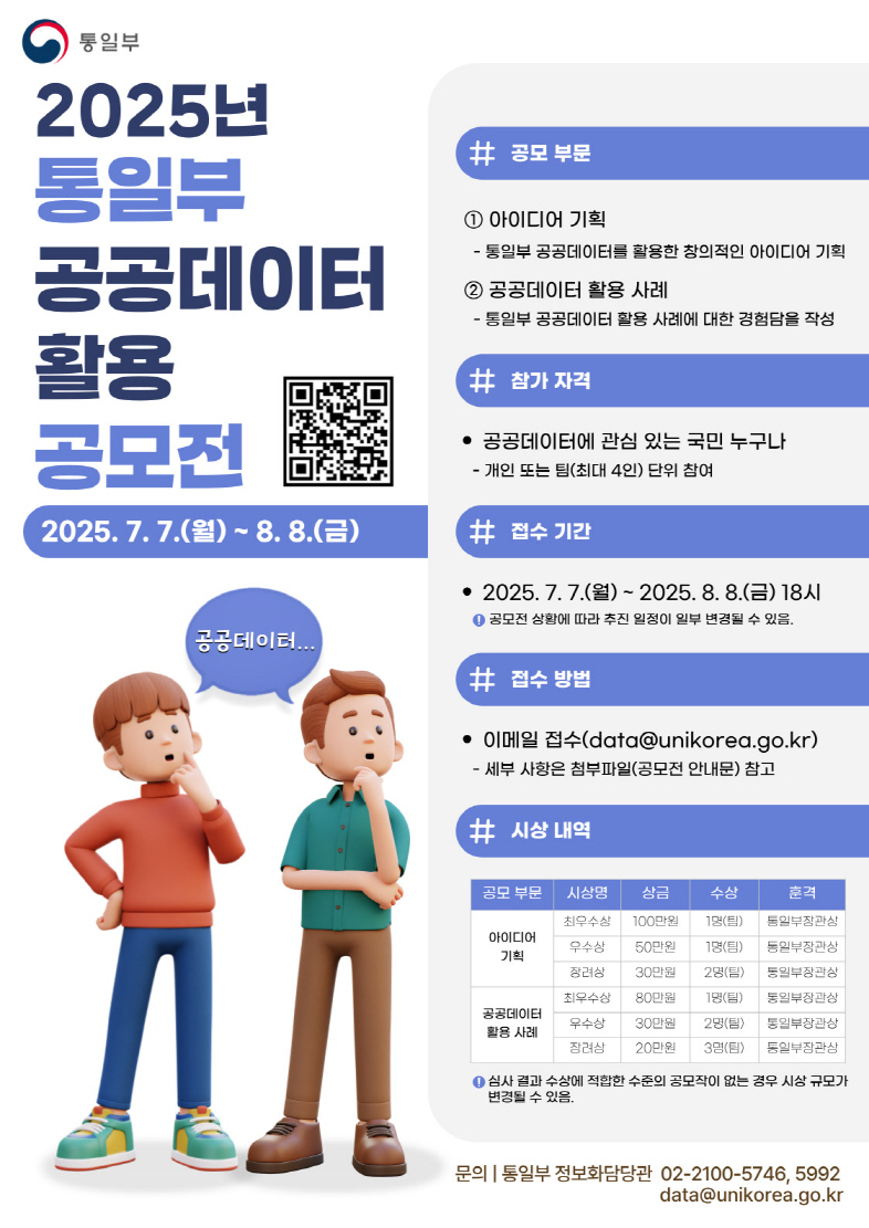 2025년 통일부 공공데이터 활용 공모전