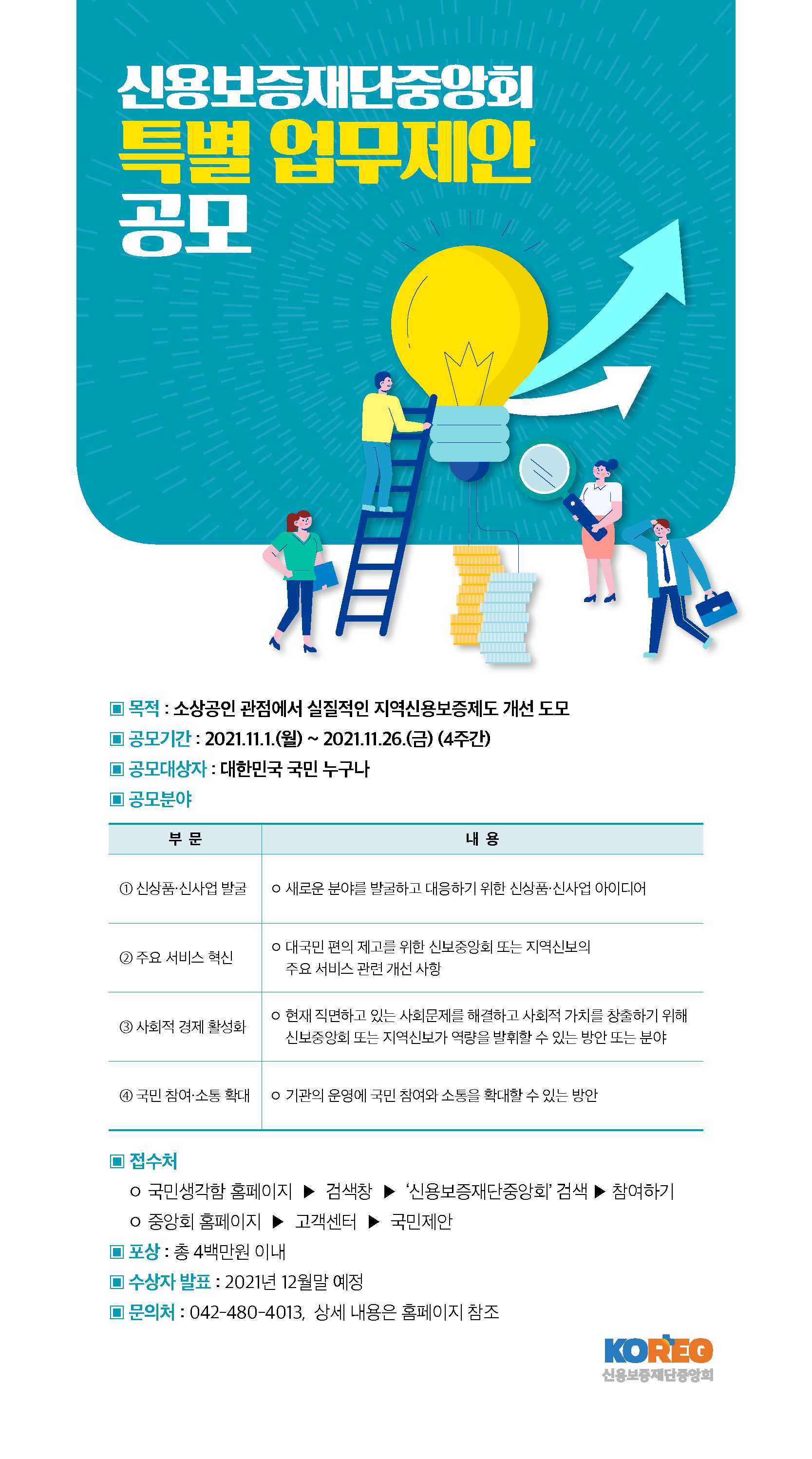 2021년 신용보증재단중앙회 특별 업무제안 공모