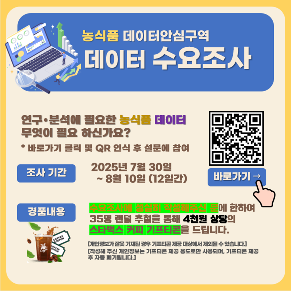 2025년 농식품 데이터안심구역 데이터 발굴 수요조사