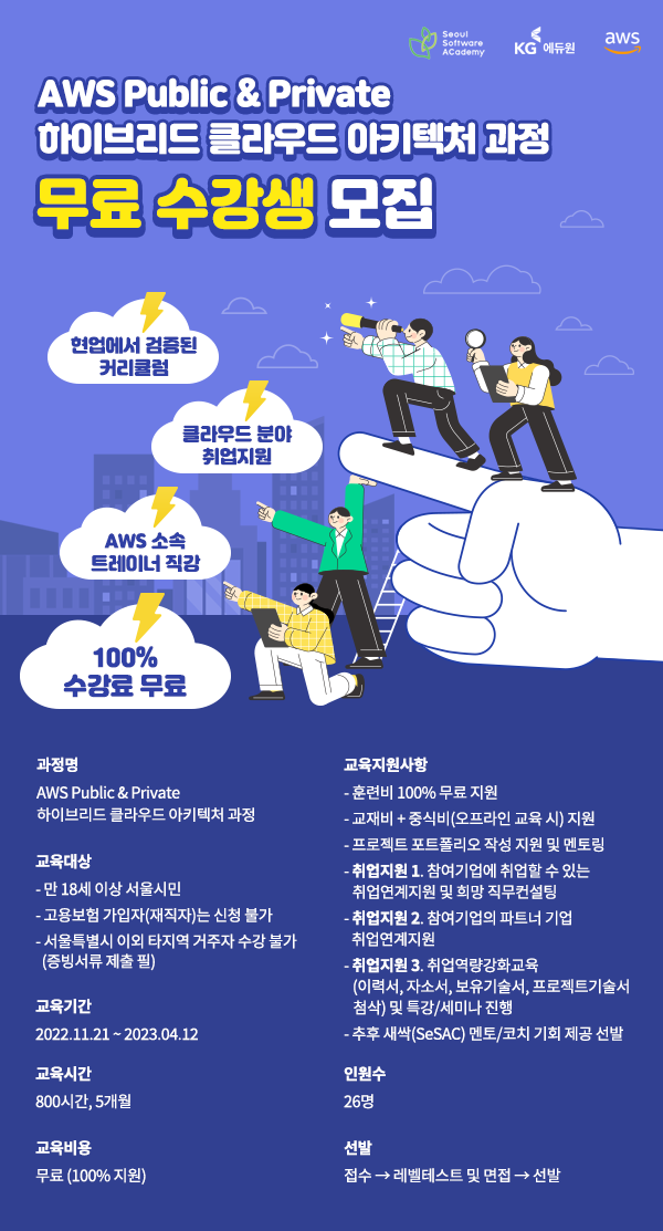 AWS Public & Private 하이브리드 클라우드 아키텍처 과정 무료 수강생 모집