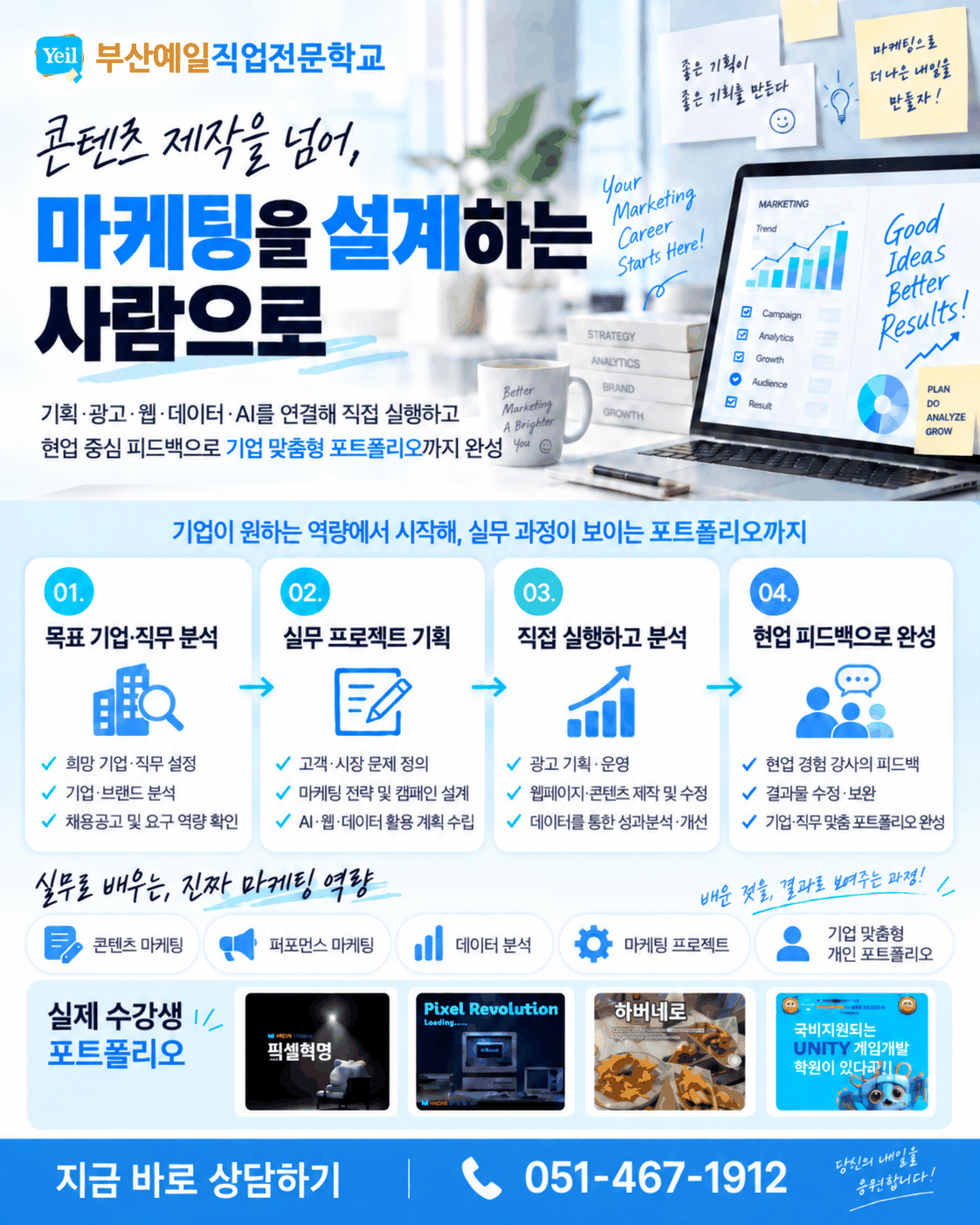 비전공자도 실무형 마케터로! 기획·광고·데이터부터 포트폴리오까지