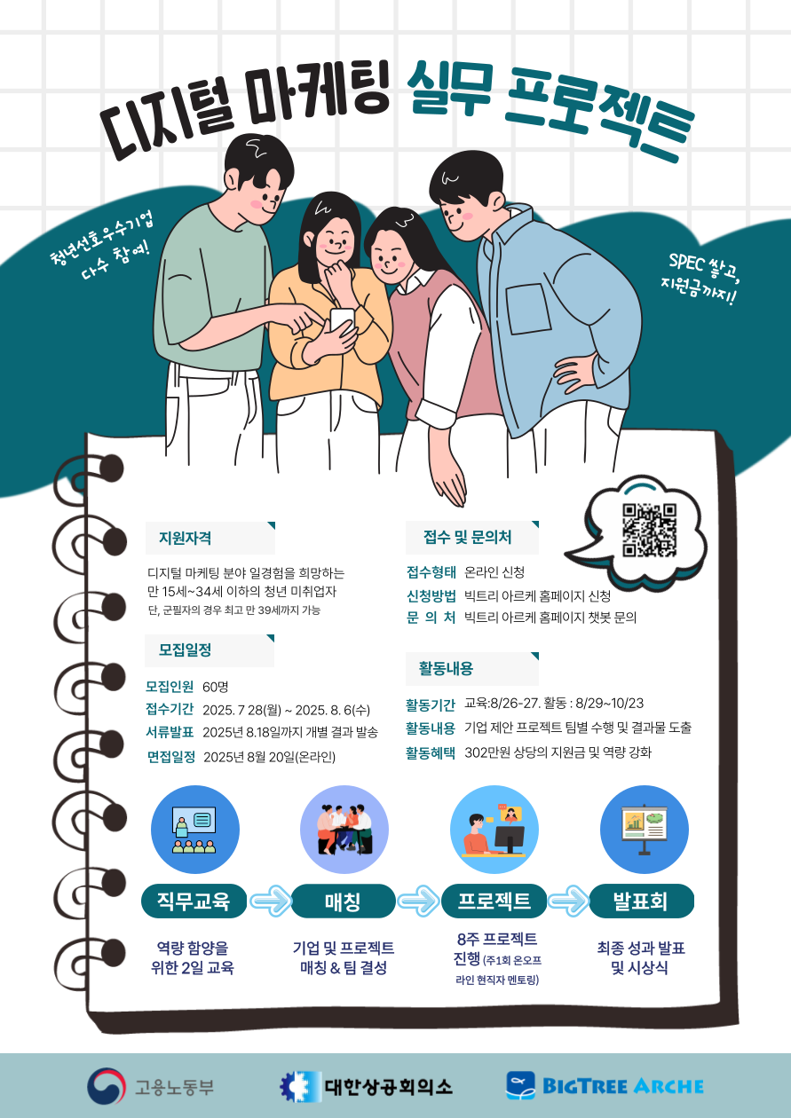 고용노동부 8주 만에 경력자로 변신! 디지털 마케팅 실무 프로젝트 참여자 대모집