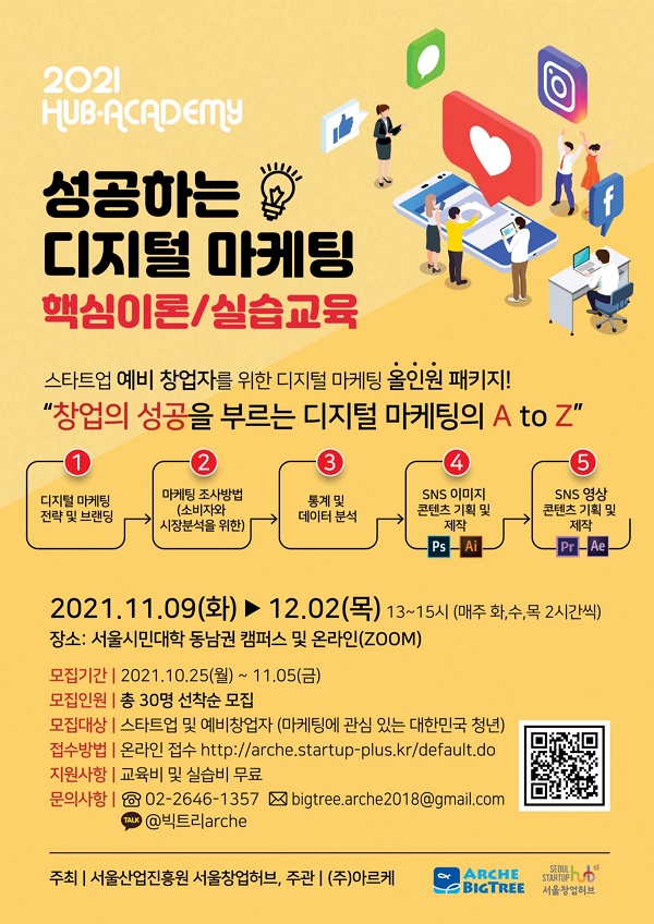 [SBA 허브아카데미] '성공하는 디지털 마케팅' 수업 수강생 모집