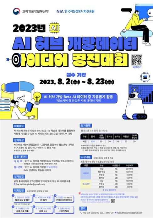 `23년 AI 허브 개방데이터 아이디어 경진대회 (기간연장)