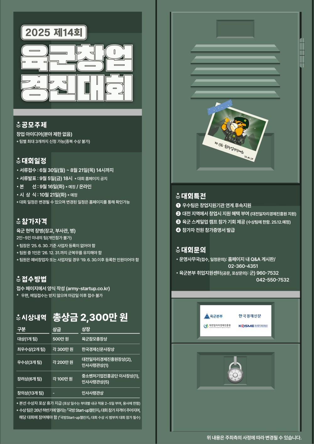 2025 제14회 육군창업경진대회