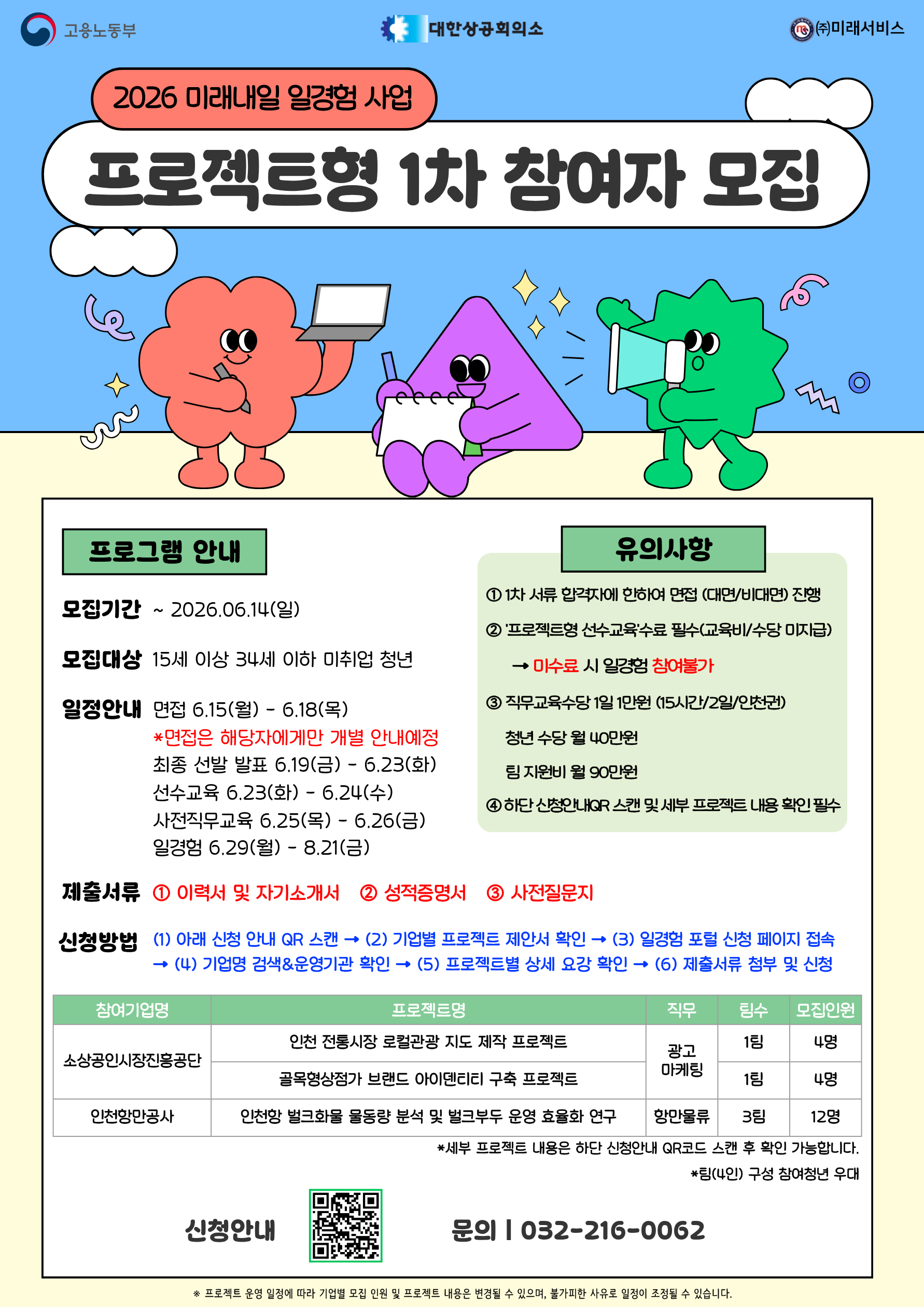2026 미래내일일경험 프로젝트형 1차 참여자 모집