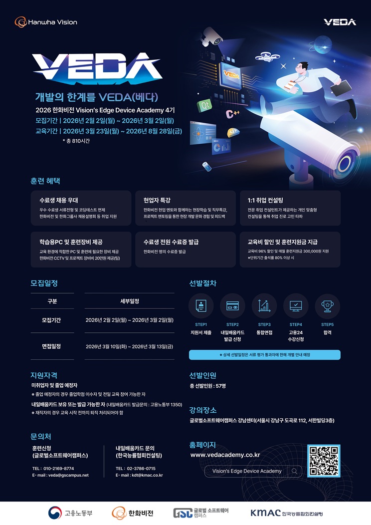 [한화비전] KDT Vision's Edge Device Academy 4기 모집