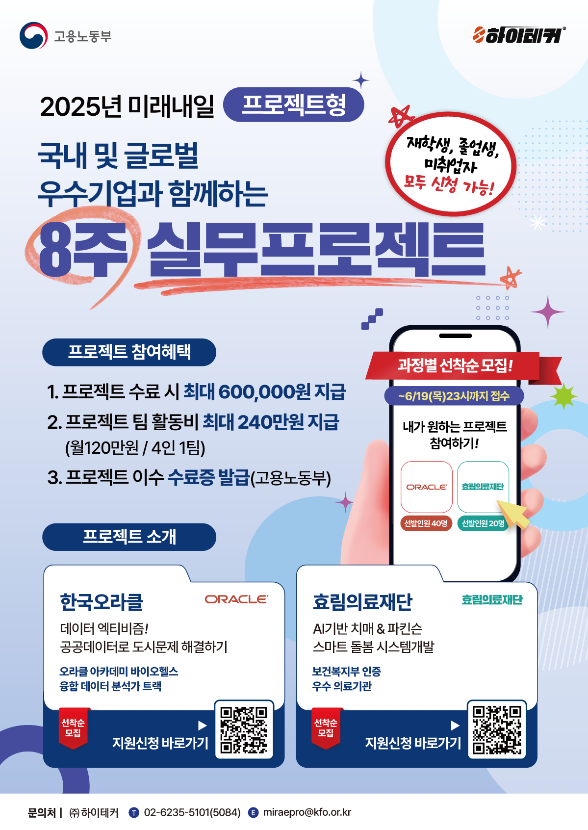 프로젝트형 미래내일 일경험 지원 사업 참여자 모집